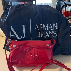 Armani Jeans Glossy Red Crossbody Bag